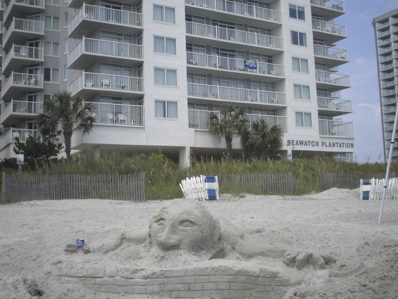 Myrtle Beach, SC: king of the ocean infront of the south tower at Sea Watch Resort