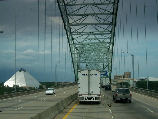 Memphis, TN: I-40 Crossing the Mississippi Into Tennessee