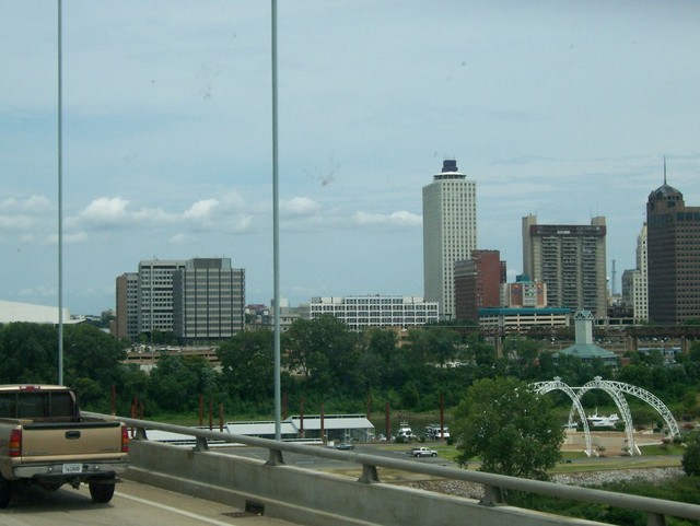 Memphis, TN: Downtown Memphis from I-40 in Arkansas