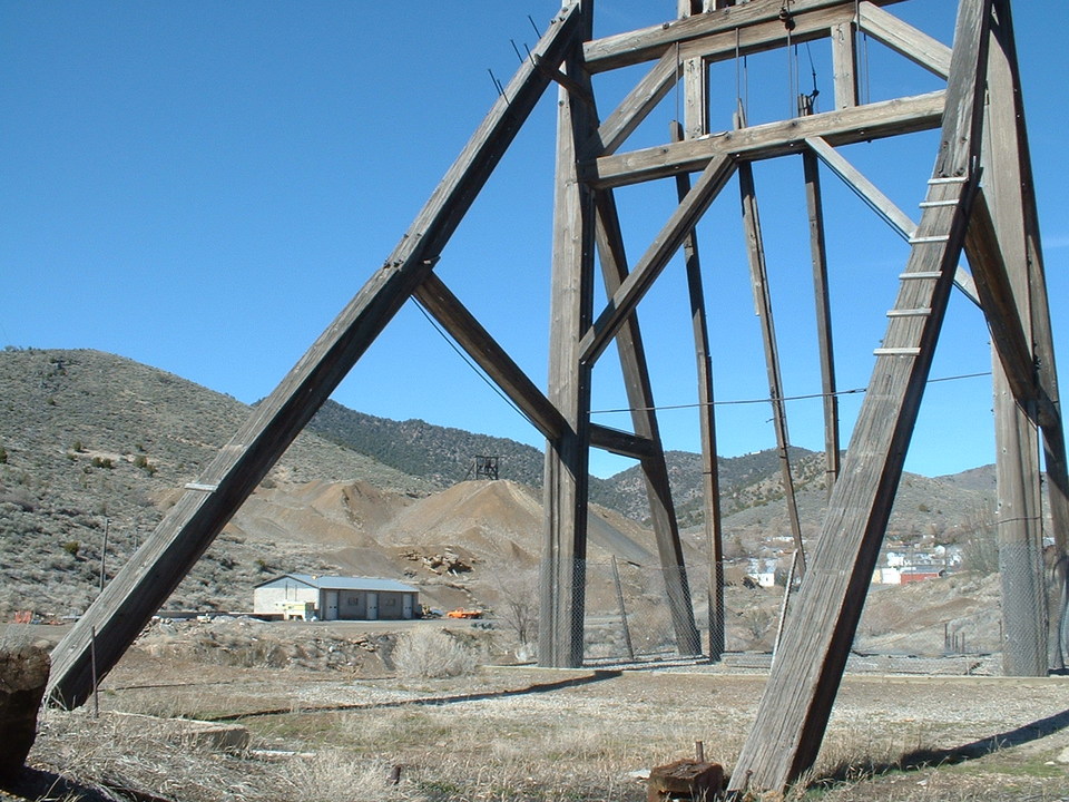 Eureka, UT: Bullion Beck and Champion Mining Company Headframe. In the background is the Gemini Mine Headframe