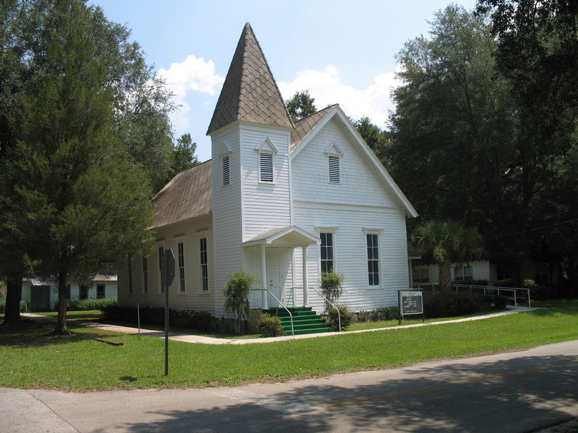 Fort White, FL: Historic Methodist Church downtown Fort White