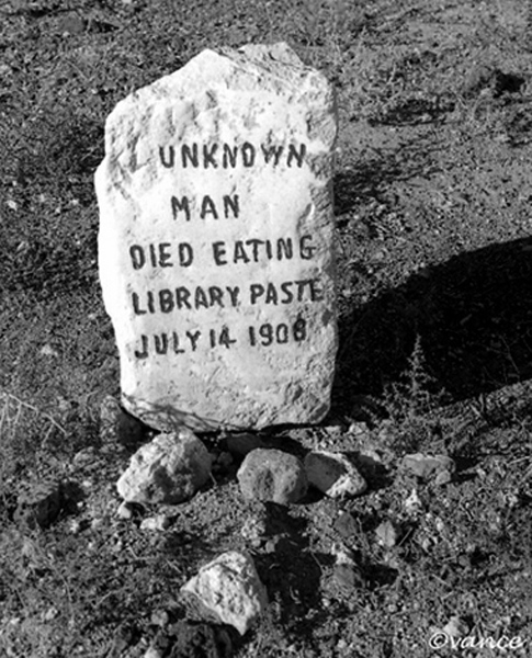 Goldfield, NV: Grave marker, Library Paste Goldfield Cemetery