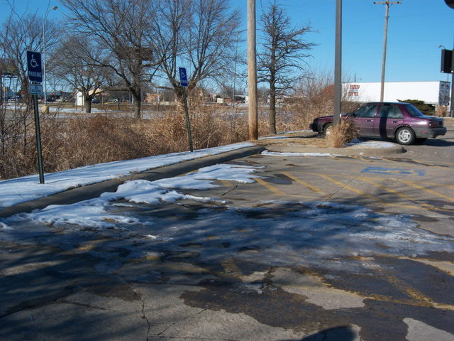 Emporia, KS: Snow and Ice in Arby's Parking Lot