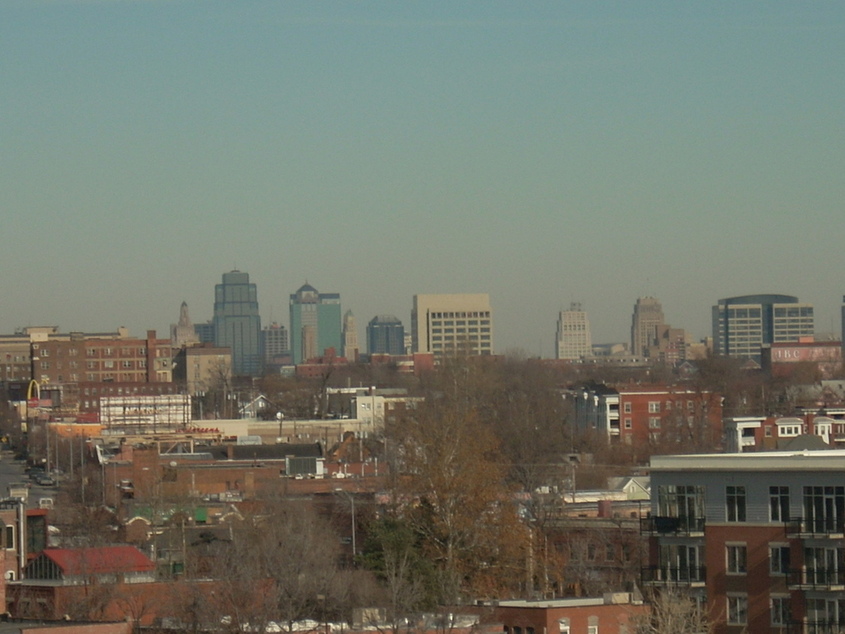 Kansas City, MO: Downtown view from a parking garage in Westport