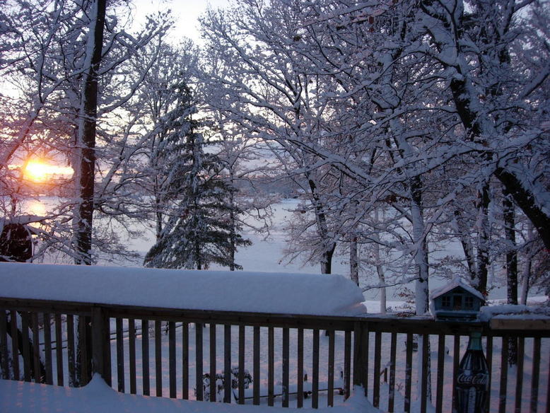 Twin Lake, MI: Sunrise over Twin Lake & Middle Lake - January 2006