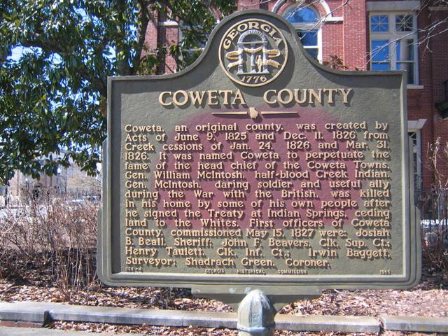 Newnan GA : Coweta County Historic Marker Coweta County Courthouse