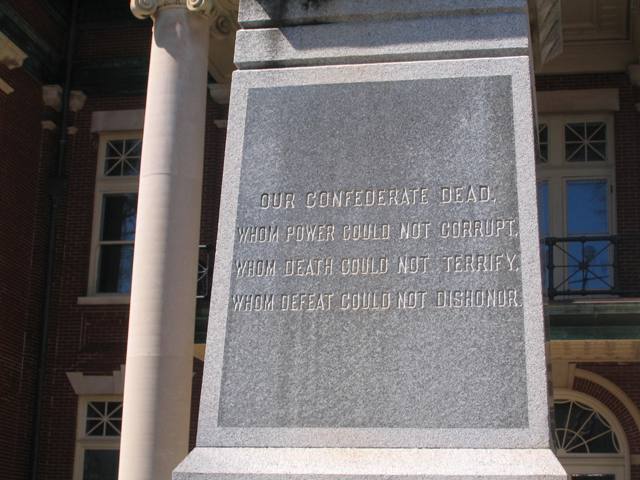 Newnan, GA: Inscription on Confederate Memorial Monument - Coweta County Courthouse