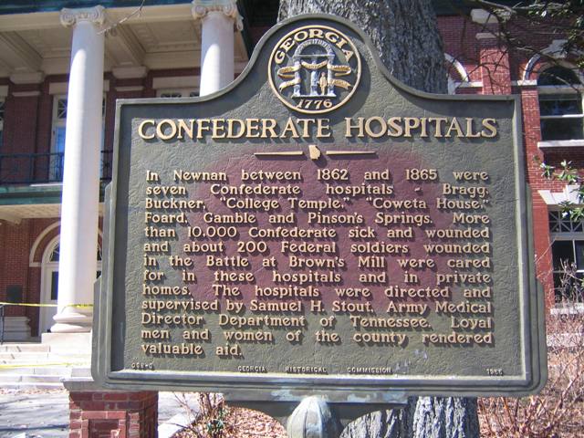 Newnan, GA: Confederate Hospitals Historical Marker - Coweta County Courthouse
