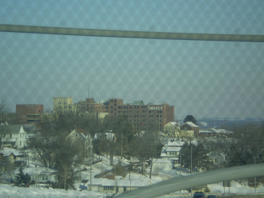 Dubuque, IA: A view from a bridge.