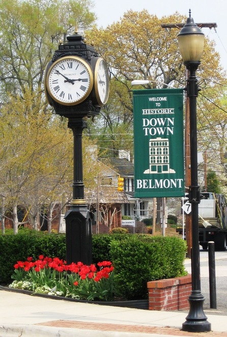 Belmont, NC: Tulips by the clock