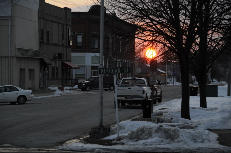Tipton, IA: sunset down east street