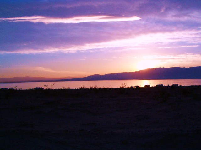 Bombay Beach, CA: The State Park at sunset