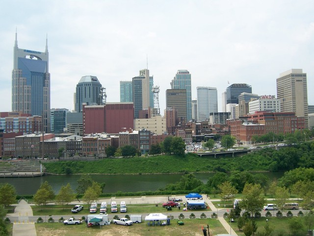 Nashville-Davidson, TN: Nashville Skyline (Day) from LP Field
