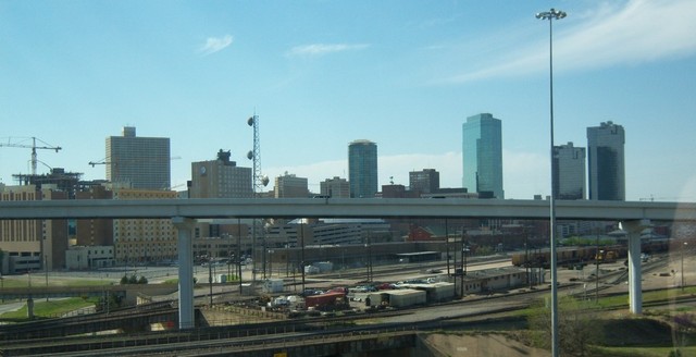 Fort Worth, TX: Skyline from I-30 ramp to I-35W