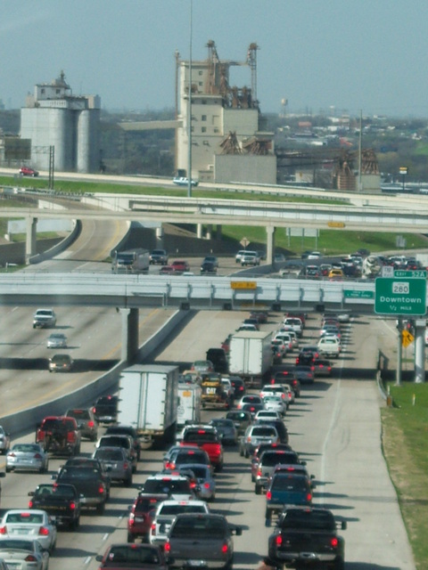 Fort Worth, TX: Rush Hour on I-35W in Downtown