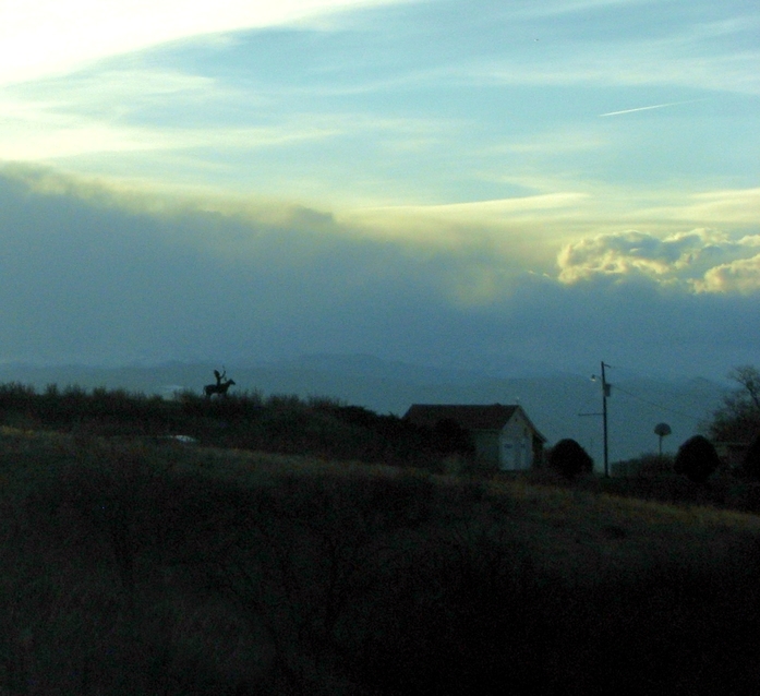 Castle Rock, CO: drive along 83 at sunset 4-08