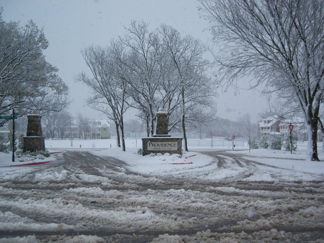 Aubrey, TX: Providence Creek Village during March 2008 Snowstorm (5 miles south of Aubrey on FM 2931)