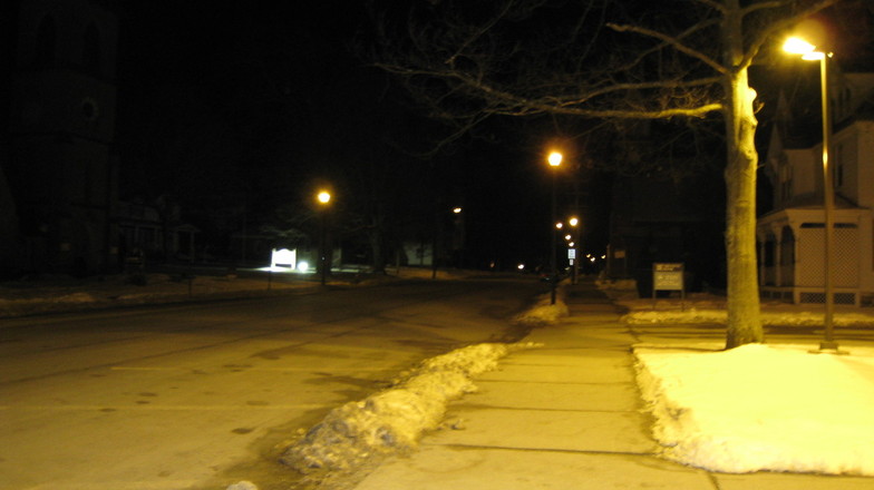 Hoosick Falls, NY: A Street at night