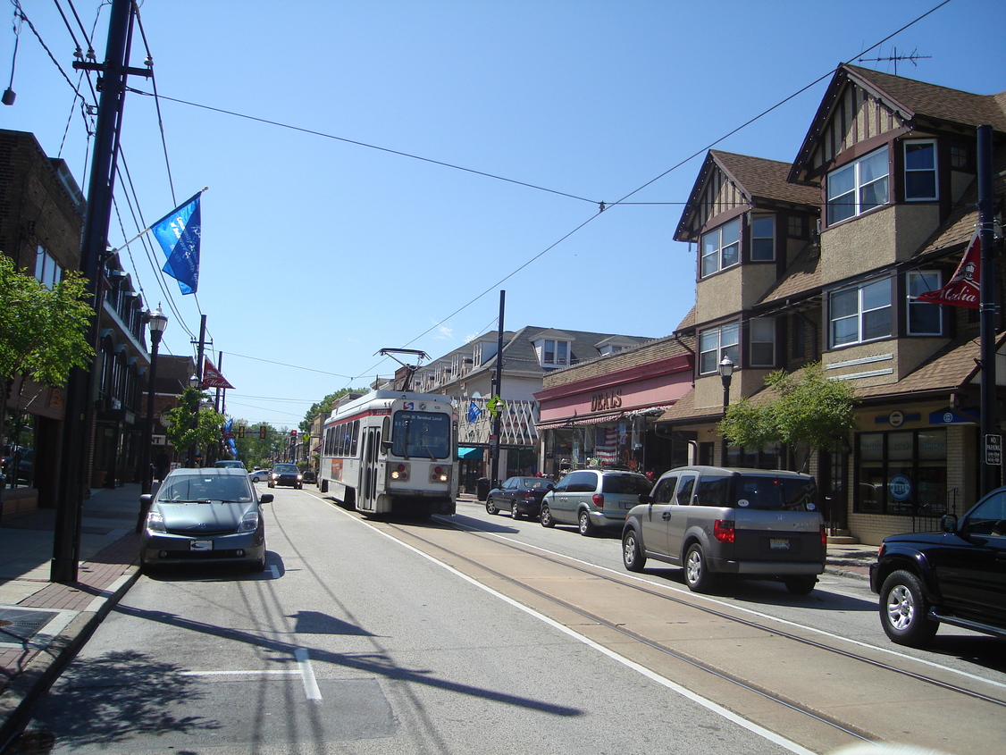 Media, PA: Downtown Media, Pa with the Route 101 Trolley