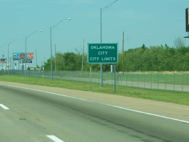 Oklahoma City, OK: City Limit sign on I-35