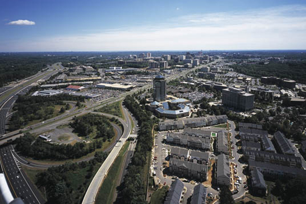 Tysons Corner, VA: Aerial view from the west