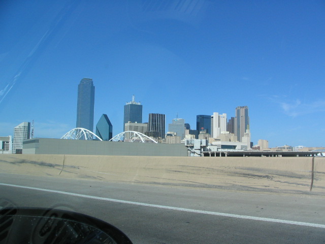 Dallas, TX: Dallas Skyline with blue sky backdrop