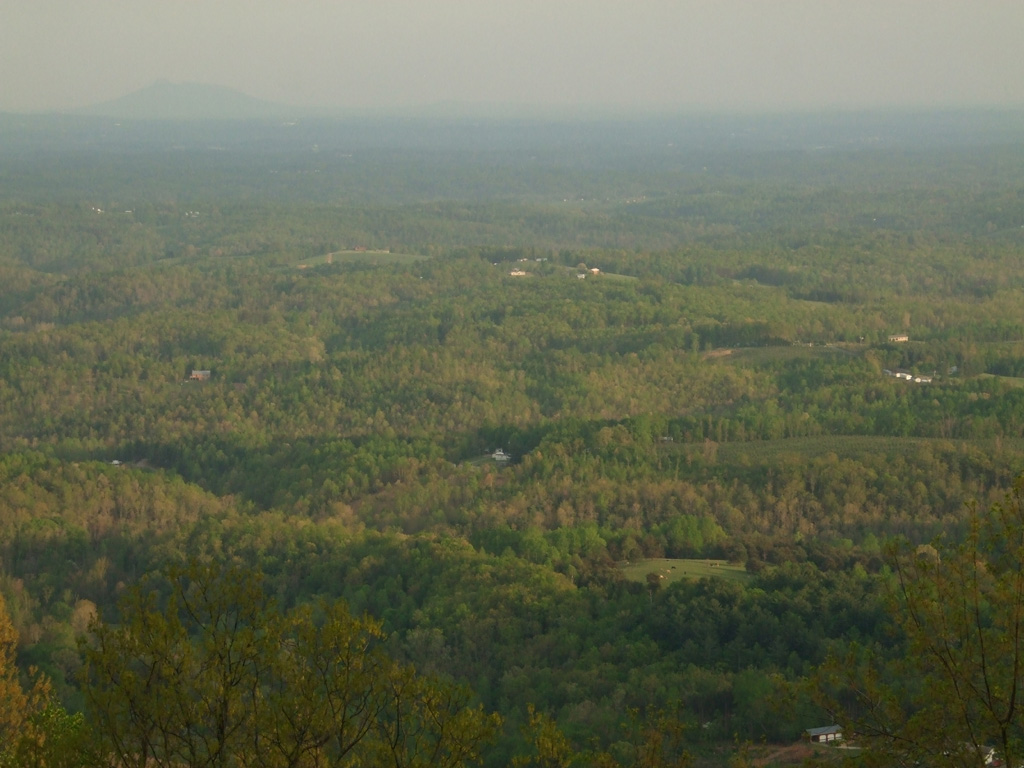 Cana, VA: View from parkway of Cana and Pilot Mountain in distance