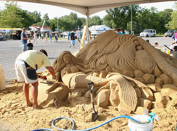 Denton, MD: Mermaid sand sculpture. Caroline Summerfest 2007. Denton MD