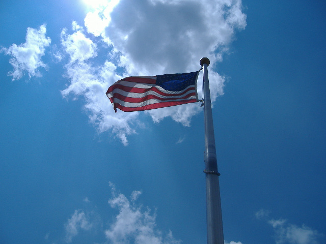 Greenville, IL: Flag at the post office.