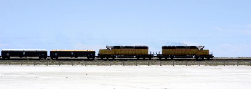 Wendover, UT: train in salt flats