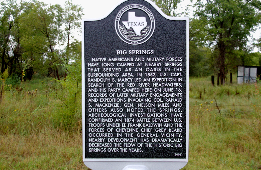 Lefors, TX: A HISTORICAL MARKER beside FM2375 just west of the city limits celebrates an oasis that served Native Americans and U.S. military forces.