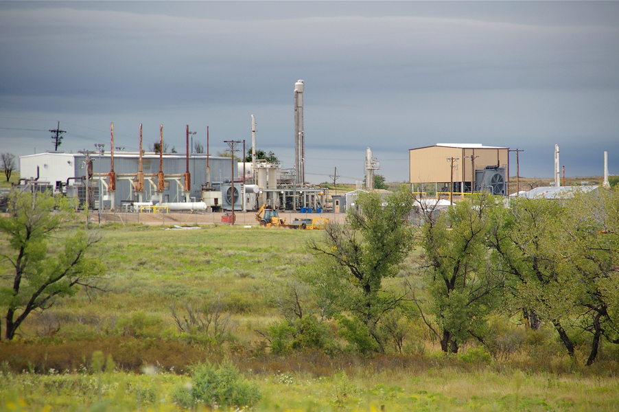 Lefors, TX: PETROLEUM PROCESSING PLANT typical of many that dot the surrounding area. Many exist only to move oil through a network of underground pipes.