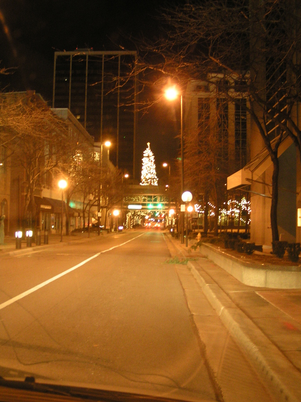 Fort Wayne, IN: Downtown Wells Fargo Christmas Tree on Walk Bridge