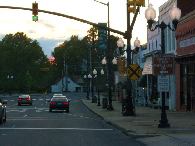 Pineville, NC: Downtown at Dusk
