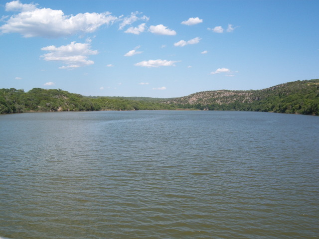 Buchanan Dam, TX: The Colorado River at the north end of Lake Buchanan