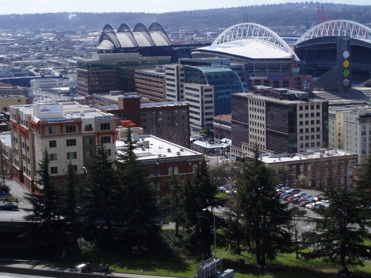 Seattle, WA: The Stadiums, view from Harborview Hospital