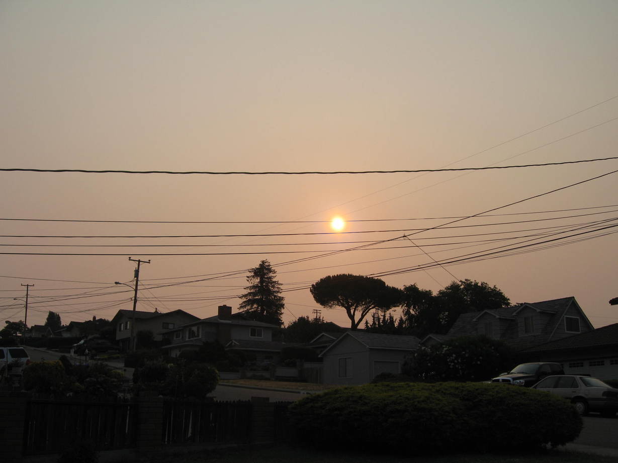 Rodeo, CA Smokey sunrise from all the fires in California photo