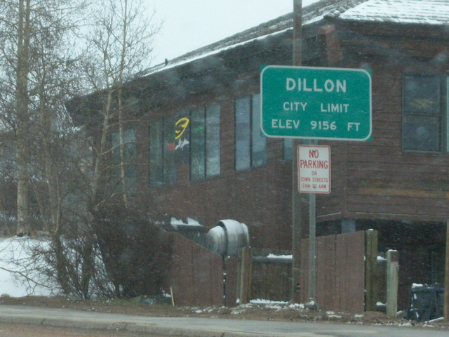 Dillon, CO: Dillon City Limit sign on US 6
