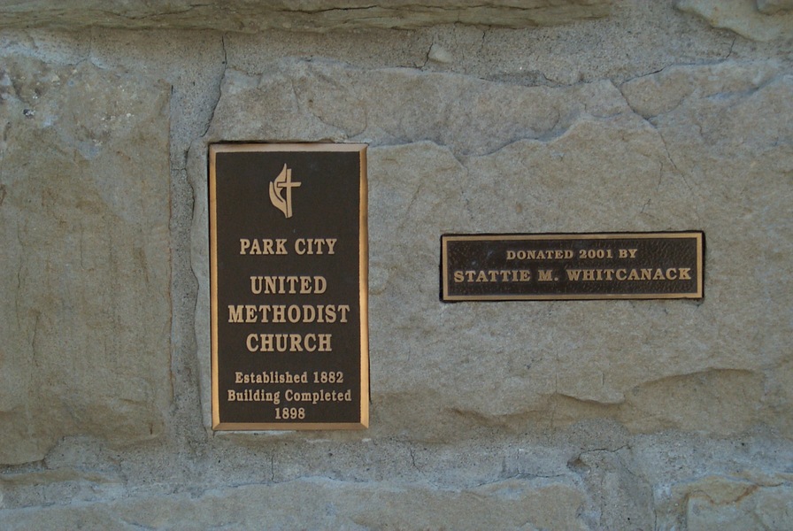 Park City, MT: Plaque on Methodist church