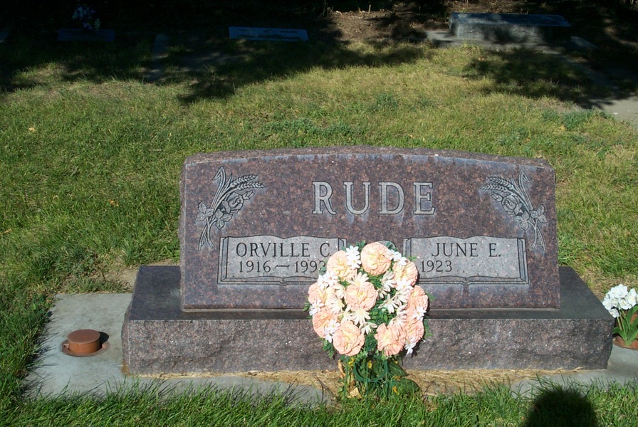 Park City, MT: Awaiting eternity together. Orville's and June's headstone in Park City's cemetary.