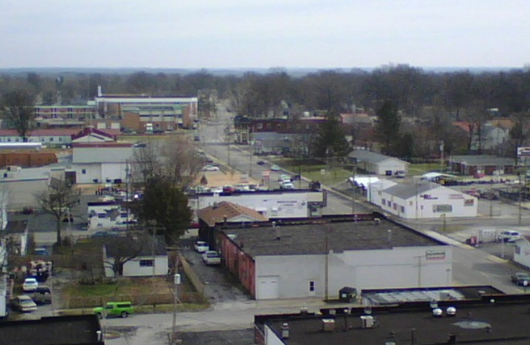 Benton, IL: Eastward view from atop the Wood Building on the Public Square