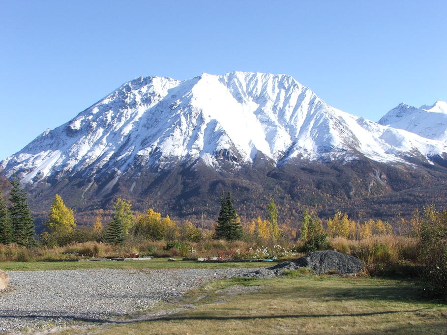 Chickaloon, AK: King's Mountain viewed from The Wilder Homestead in Chickaloon