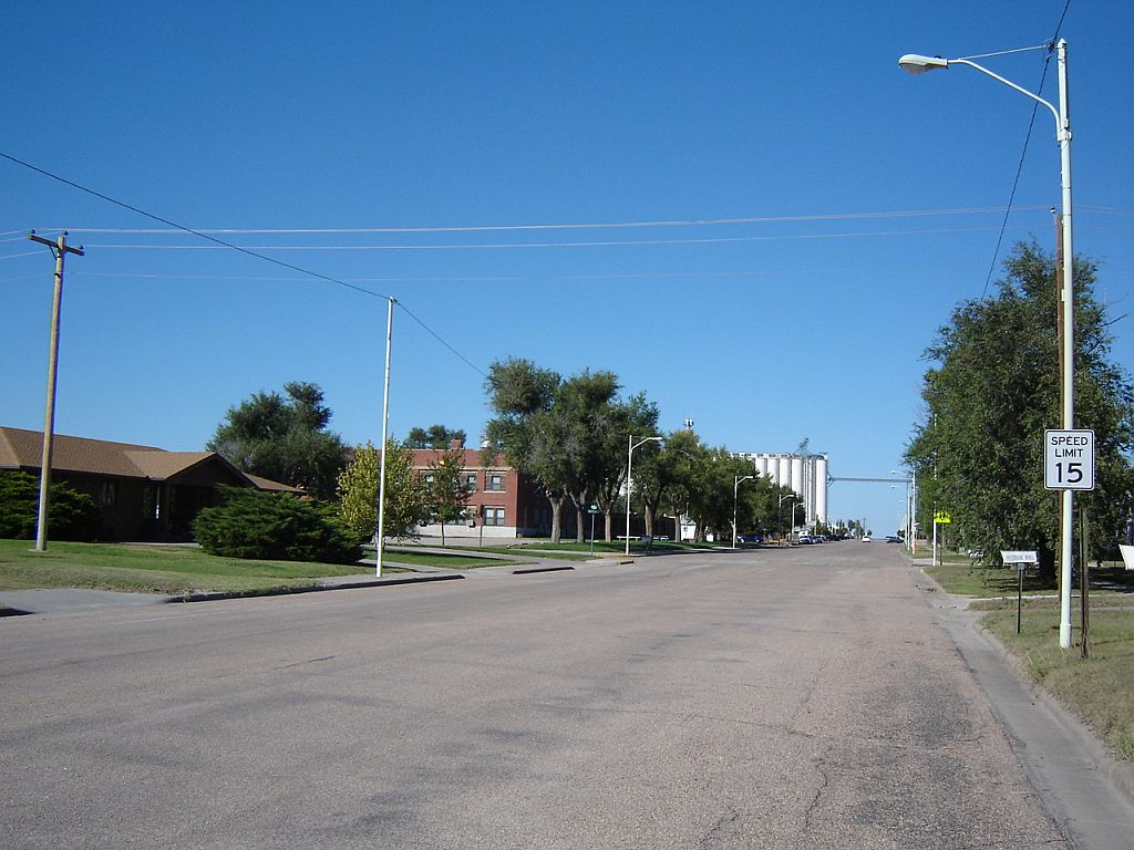 Montezuma, KS: Main Street Looking North