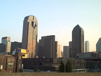 Dallas, TX: Skyline from Woodall Rodgers Freeway
