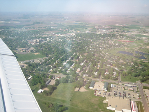 Marshall, MN: Aerial shot over Marshall, MN