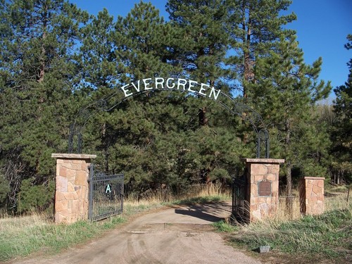 Evergreen, CO: entrance to the cemetery
