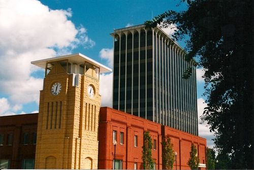 Columbus, GA: The Schwob School of Music at RiverCenter, with the Government Center in the background.