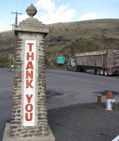 Colfax, WA: Colfax, leaving sign, March 2009