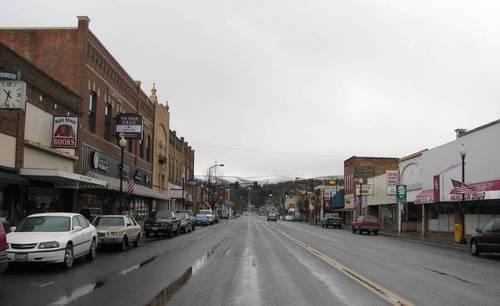 Colfax, WA: Main Street rain, Colfax, March 2009