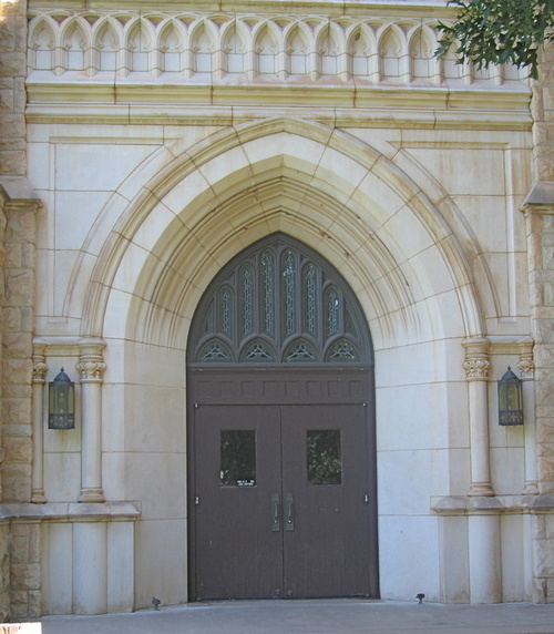 Enid, OK: Ornate Doorway on Phillips University Campus